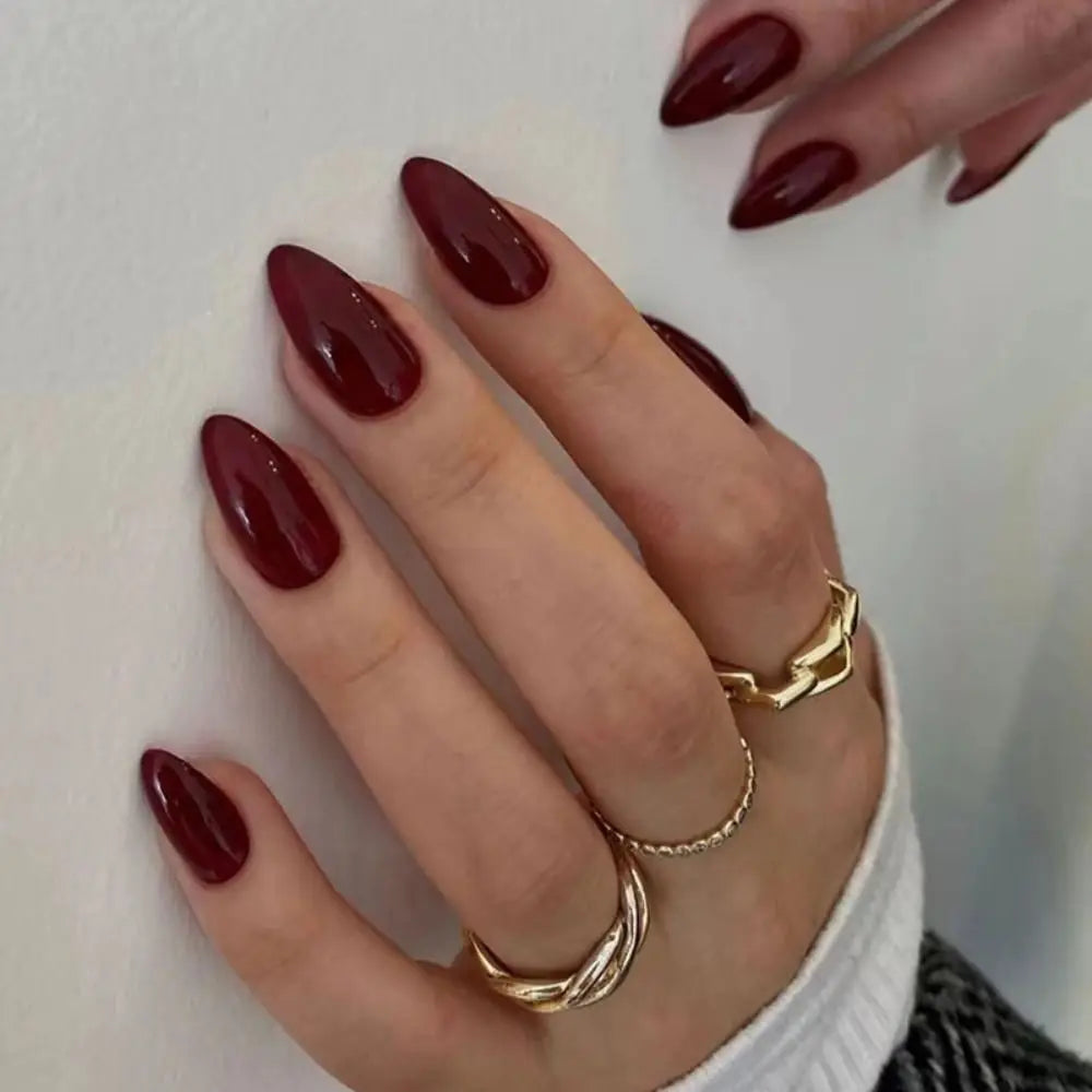 24 Pcs press on nails French style