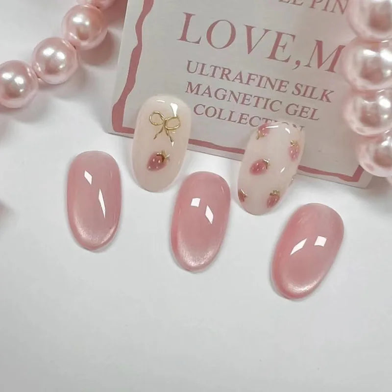 24 Pcs press on nail short square solid color design