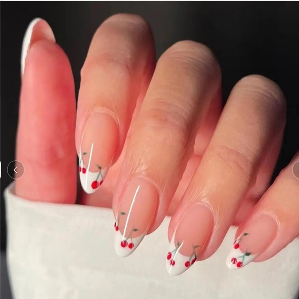 24 Pcs press on nails French style
