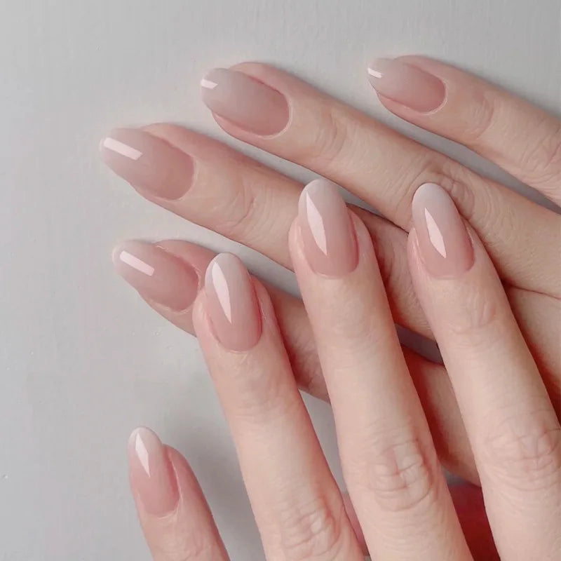 24 Pcs press on nail short square solid color design