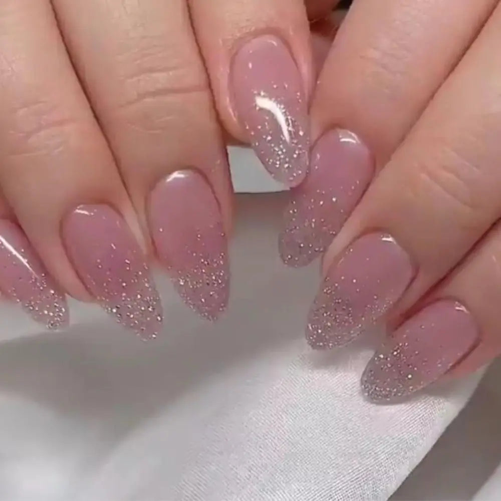 24 Pcs press on nails French style