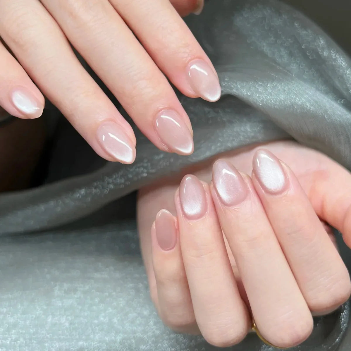 24 Pcs press on nail short square solid color design