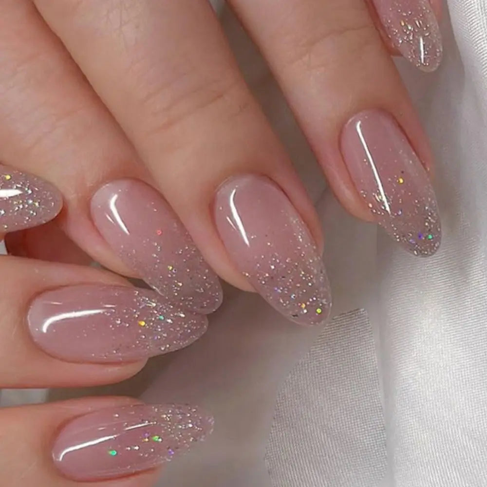 24 Pcs press on nails French style