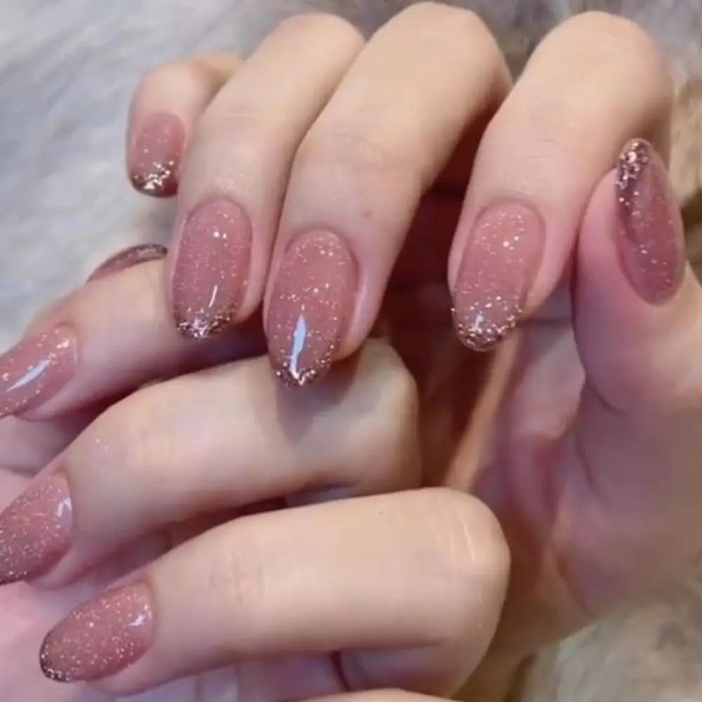 24 Pcs press on nails French style